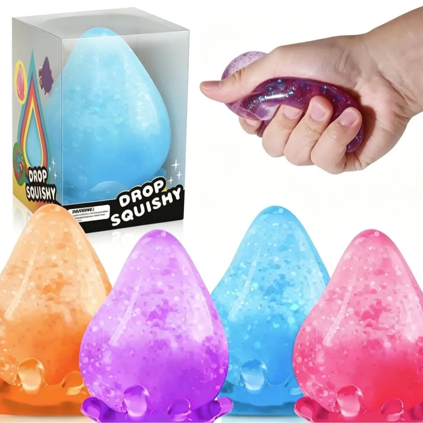 Glitter Dream Water Drop Aurora Maltose Pinch Le Decompression Cube Grasp Vent Toy
