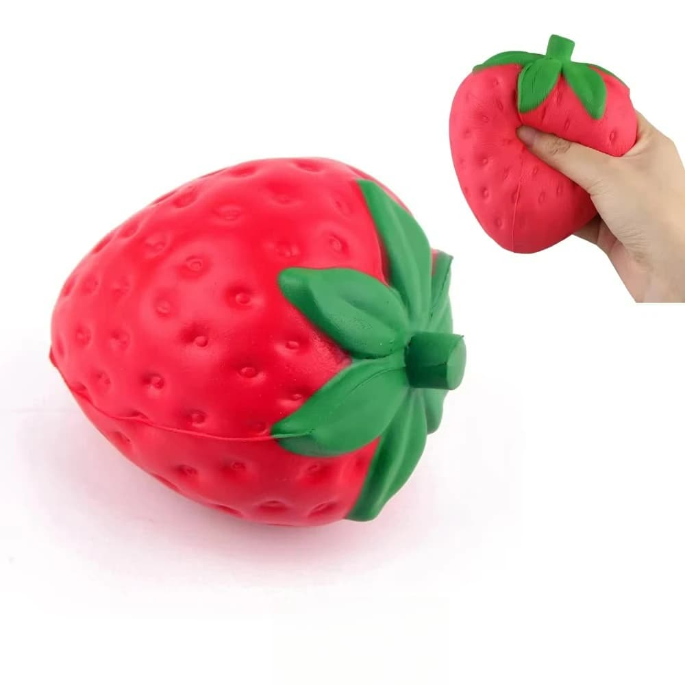 1Pc slow rebound strawberry simulation fruit model ornament decompression vent toy pinch