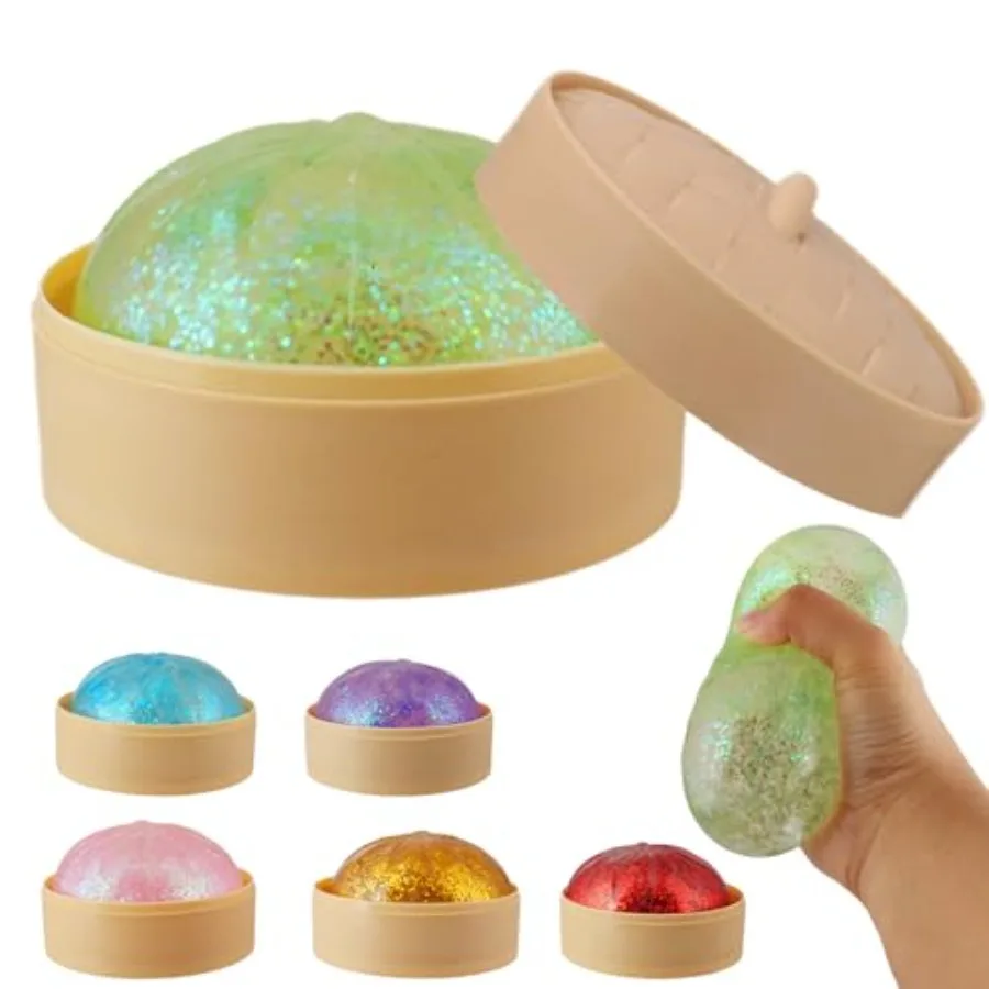 New product tasting price pcs Glitter Green Glitter Dumpling, Glitter Dumpling Squishy Box, Dumplings Squishy, Anxiety Relief S