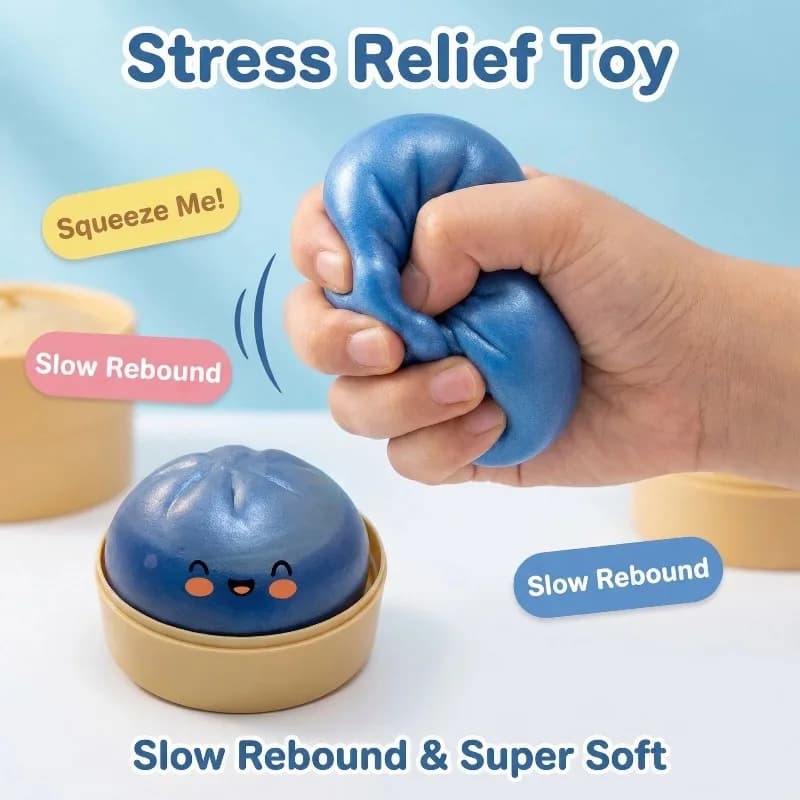 Simulation Flash Dumpling Pressure Ball Slow Rebound Soft Pinch Decompression Baozi modeling stress relief toy birthday Gifts