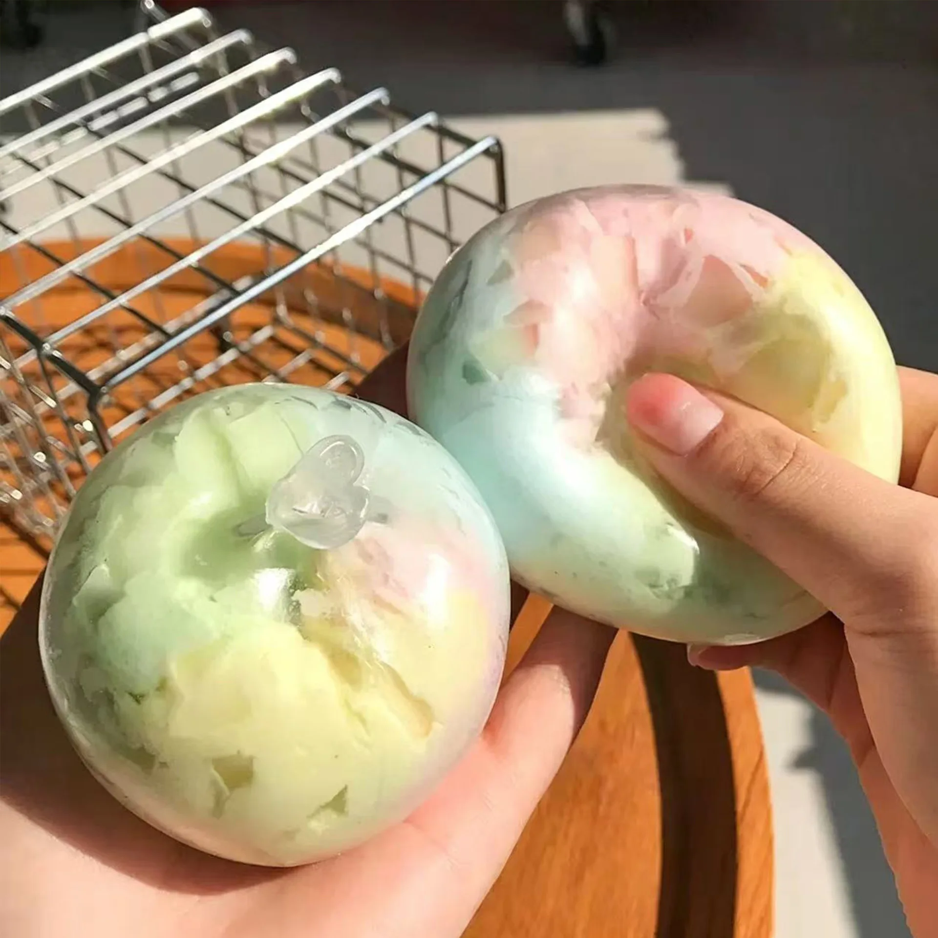 1pc High-end Matcha Mint Chocolate Handmade Ball Anti Stress Sensory Fidget Toy Cracking Wax Ball Soft Decompression Toys Gift