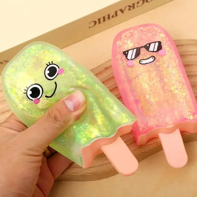 Glitter Maltose Popsicle Squishy Toy Stretchable Slow Rebound Anxiety Relief Toy