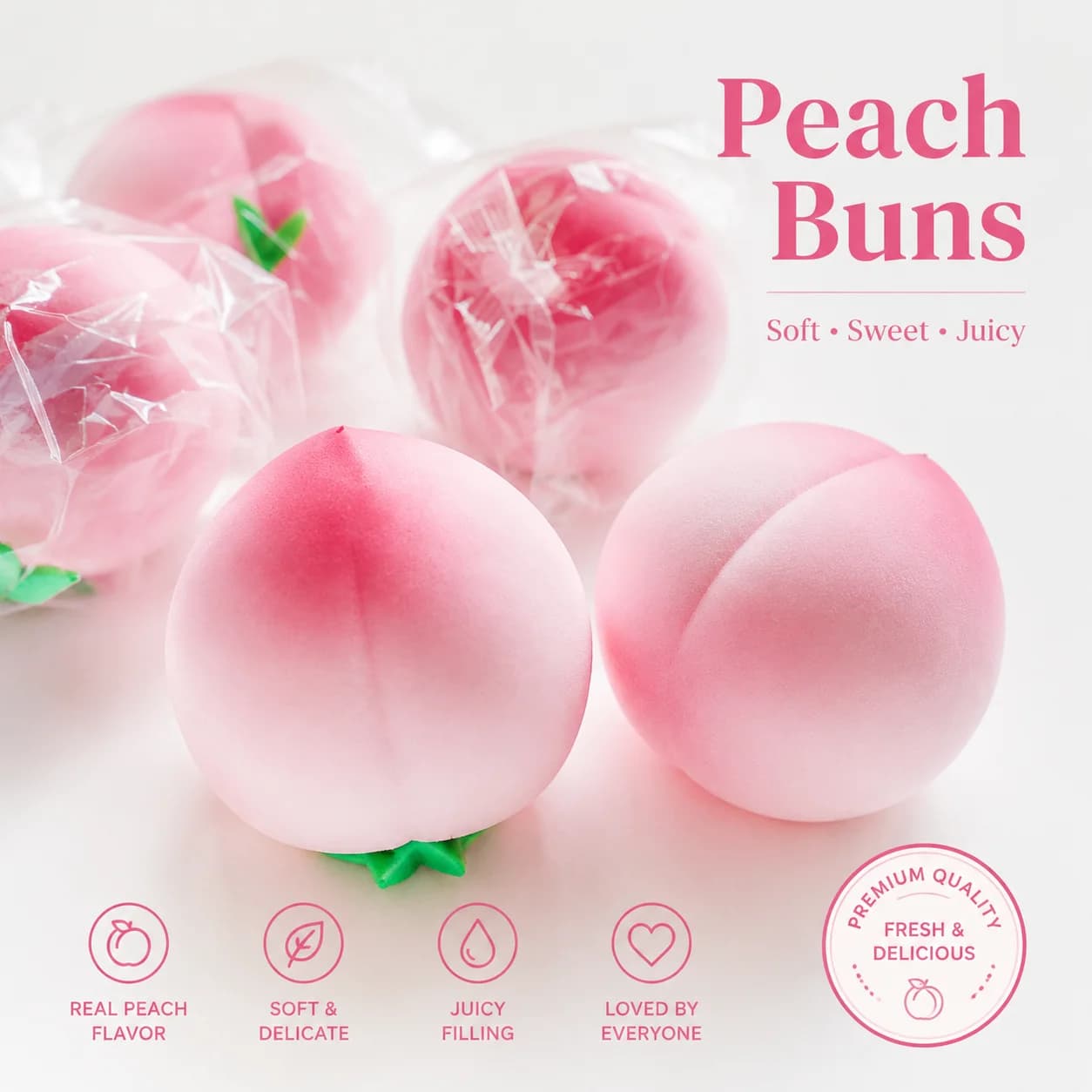 Realistic Pink Peach Squishy Toy, Slow Rising Simulation Fruit Squeeze Fidget Toy, Super Soft Stress Relief Sensory Toy, Cute Fake Peach Desktop Decor Novelty Gift for Kids Girls Party Favor
