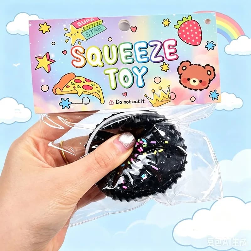 Cute Cookie Squeeze Toy Soft Stress Relief Squishy Toy Colorful Sprinkles Biscuit Fidget Toy Kids Gift Anti-Anxiety Squeeze Sensory Toy