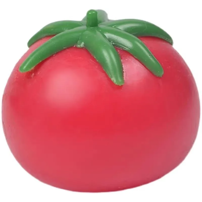 1pc Sticky Tomato Stress Ball, Realistic Tomato Squeeze Fidget Toy, Stick & Restore Memory Squishy Toy, Sticky Wall Decompression Toy for Teens Adults