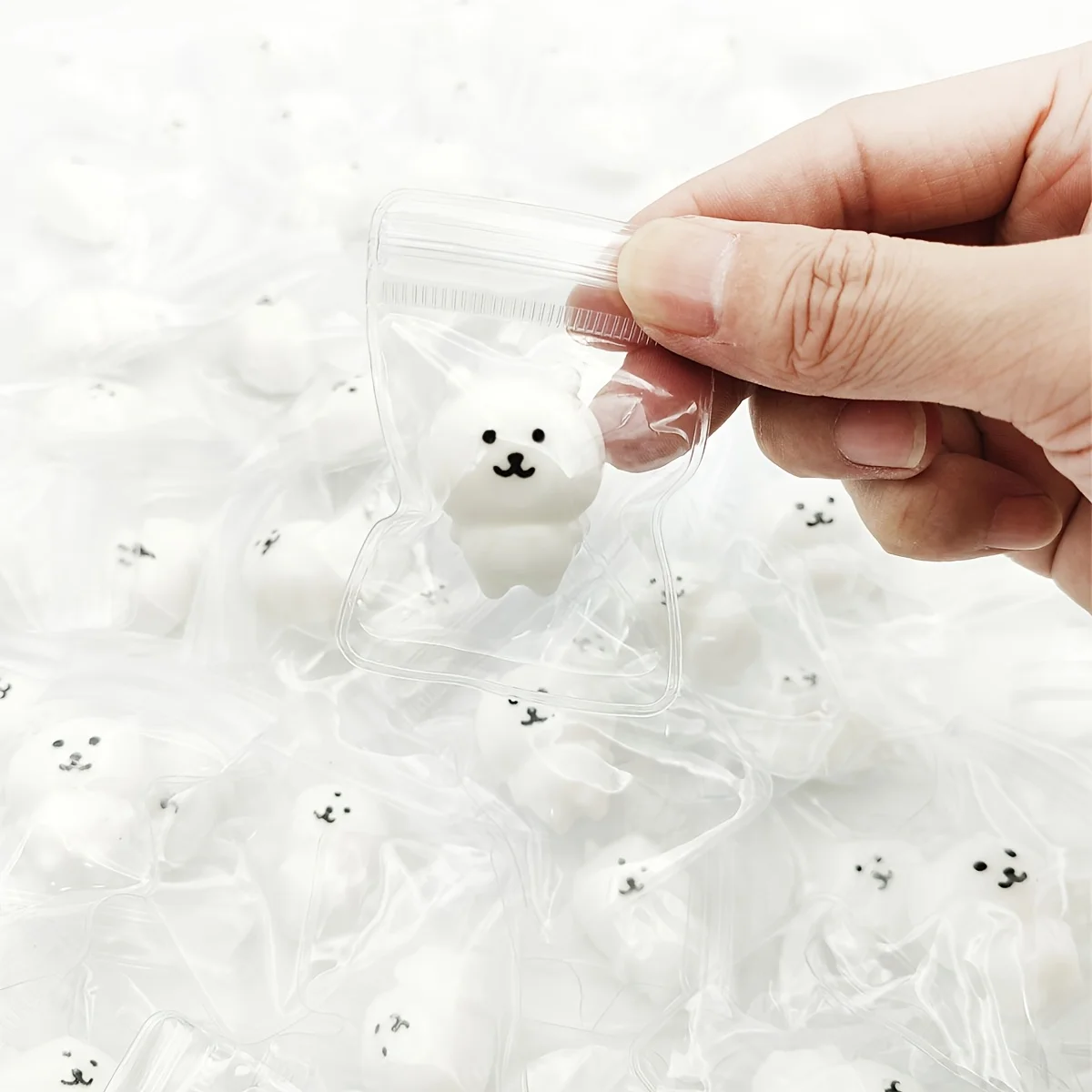 10Pcs Cute White Bear Mochi Squishies Set Soft Doughy Squeeze Animal Toy Kawaii Mini Sensory Fidget Pack Decompression Anti Stress Toys Kids Student Classroom Prizes School Rewards Birthday Christmas Stocking Stuffers Easter Basket Fillers Halloween