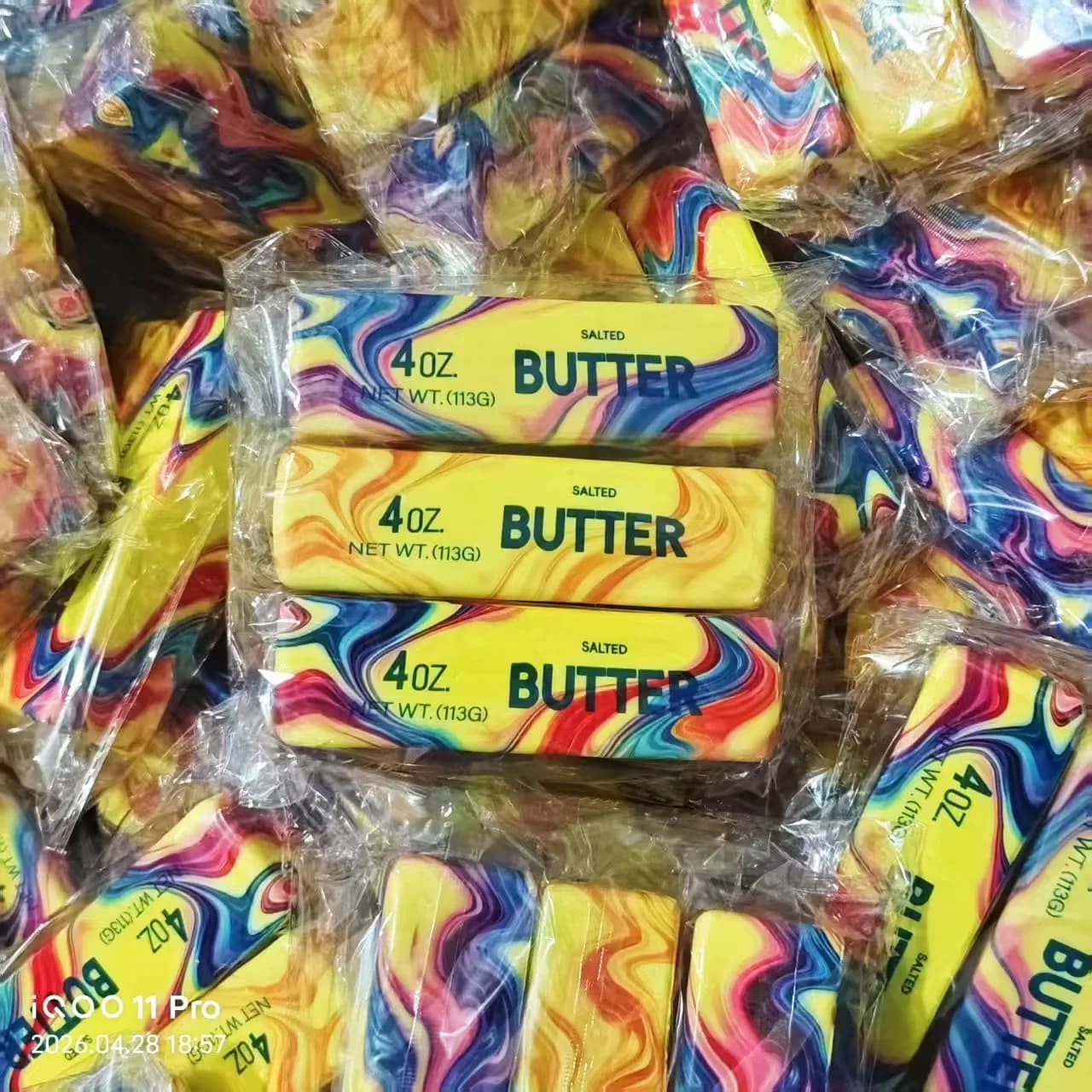 Colorful Butter Stick Slow Rebound Stress Relief Toy Soft PU Squeeze Toy with Lego Aesthetic Value for Stress Relief